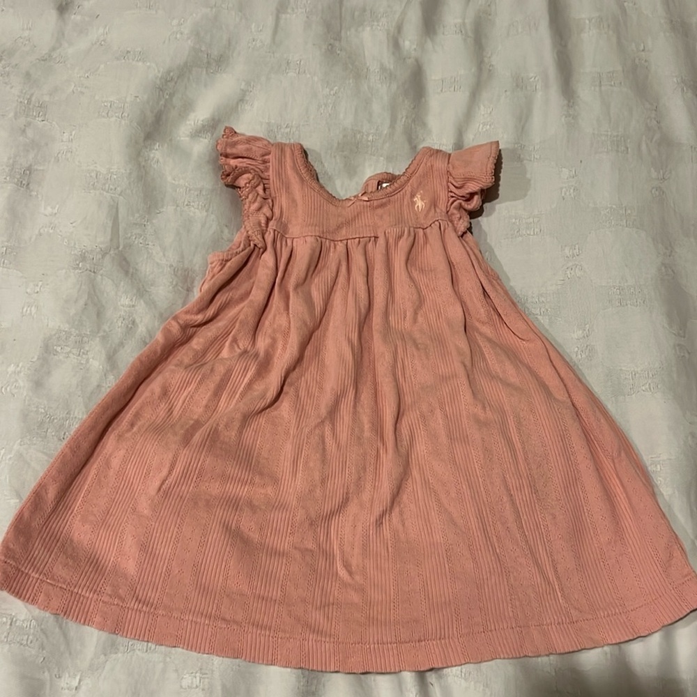 Ralph Lauren 12M pink flutter sleeve dress